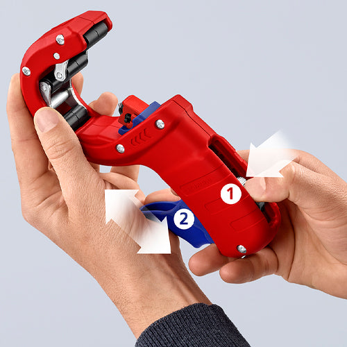 KNIPEX（ｸﾆﾍﾟｯｸｽ） φ32・40・50mm ﾌﾟﾗｽﾁｯｸﾊﾟｲﾌﾟｶｯﾀｰ(肉厚用) 90 23 02 BK