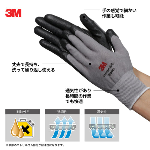 ３Ｍ [XL/225mm] 手袋(ﾆﾄﾘﾙｺﾞﾑｺｰﾄ/ｸﾞﾚｰ) GLOVE GRA