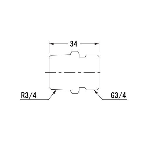 カクダイ G3/4"×R3/4" 砲金フレキニップル 613-795-20