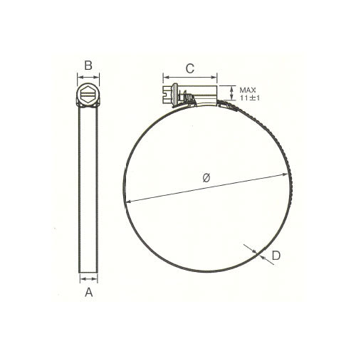 ESCO（エスコ） 16- 27mm ホースクランプ(SUS304) EA463HE-27A