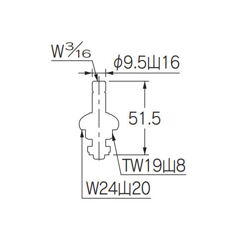 カクダイ 呼13用 スピンドル(ｷｬｯﾌﾟﾅｯﾄ付) 792-805
