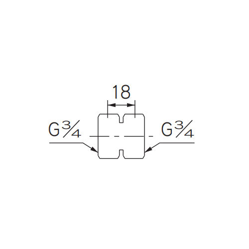 カクダイ G3/4” クランク用両ナットアダプター 613-306-20