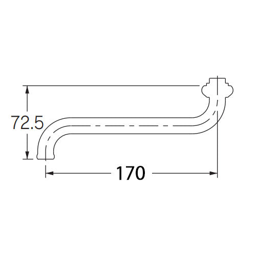 カクダイ W26x20T/170mm 水栓ノズル 795-42-170
