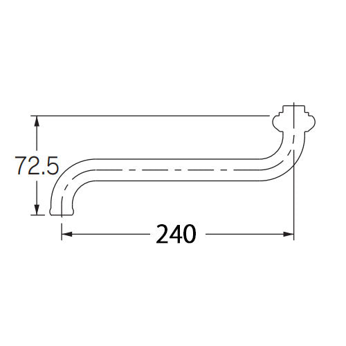 カクダイ W26x20T/240mm 水栓ノズル 795-42-240