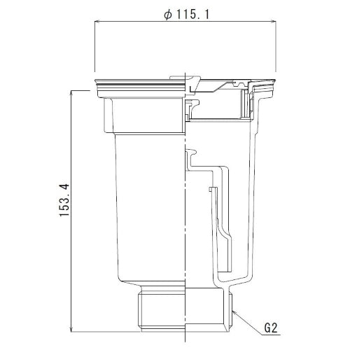 ESCO(エスコ) G 2" 防臭排水トラップ(樹脂製) EA468D-61A