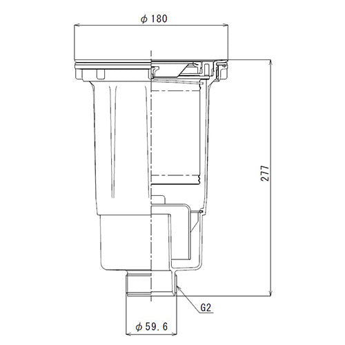 ESCO（エスコ） G 2" 防臭排水トラップ(樹脂製) EA468D-63A
