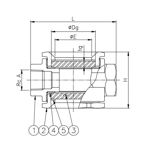 ワシノ機器 Rc3/8"[透視式]サイトグラス(ｽﾃﾝﾚｽ製) GE13S