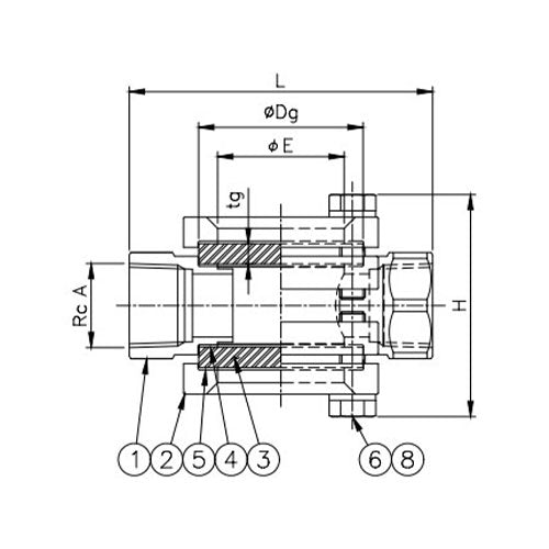 ワシノ機器 Rｃ3/4"[透視式]サイトグラス(ｽﾃﾝﾚｽ製) GE13S