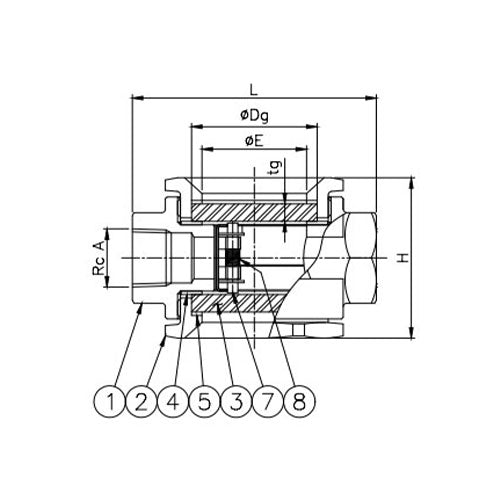 ワシノ機器 Rc3/8"[ﾌﾗｯﾊﾟｰ式]サイトグラス(ｽﾃﾝﾚｽ製) GEF13S