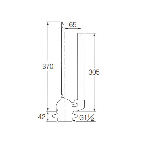 カクダイ G1・1/2" ロータンク排水弁セット(密結用) 9478