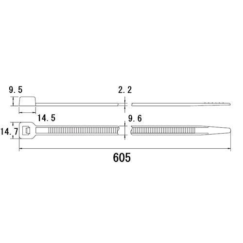 ヘラマンタイトン 605x 9.6mm 結束バンド(耐候性/ 25本) AB600-W