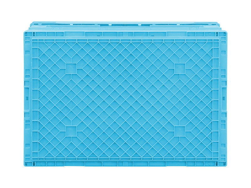 エスコ　EA506AA-17A 649x439x327mm/76.5L 折畳コンテナ(透明/青/5個