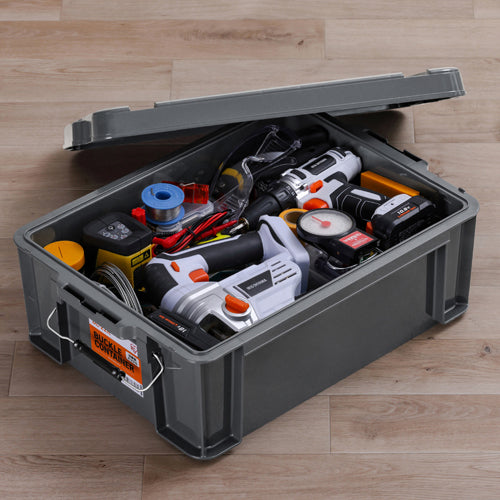 アイリスオーヤマ（IRIS　OHYAMA） 525x380x182mm 収納ｹｰｽ(ﾊﾞｯｸﾙ付/ﾁｬｺｰﾙｸﾞﾚｰ) BL-22R