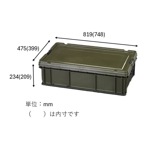 ESCO（エスコ） 819x475x234mm 道具箱(ﾊﾞｯｸﾙ付/OD色) EA506LS-13A