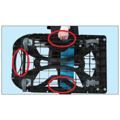 サカエ 490x780mm/200kg運搬車(軽量/静音/ﾌﾞﾚｰｷ付) ※ESCOオリジナルセット品
