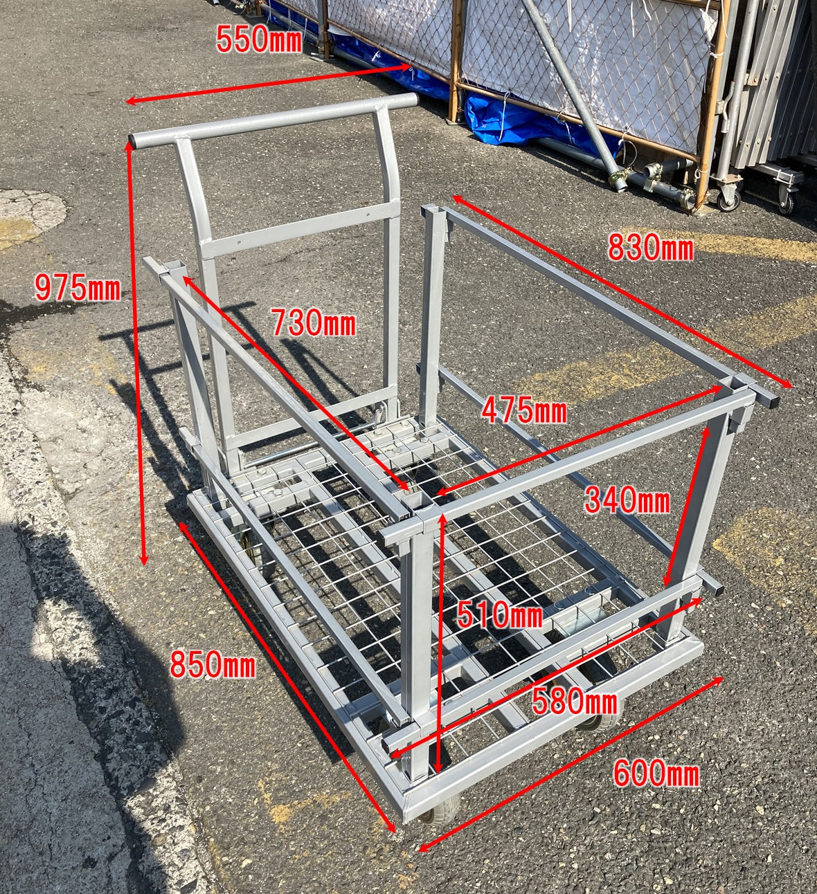結一産業 600x850mm 一斗缶用運搬車(ﾌﾚｰﾑ付) EA520DB-41