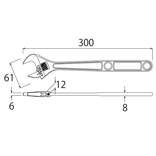 トップ工業（TOP） 300mm/32mm モンキーレンチ(空調用) HY-32L