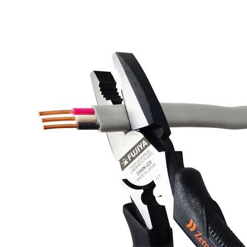 フジ矢（FUJIYA） 225mm 電工ペンチ(圧着付・鏡面仕上) 3300N-225