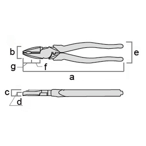 フジ矢（FUJIYA） 225mm 電工ペンチ(圧着付/偏芯型/ｽﾗｯｼｭﾍｯﾄﾞ 3000SP-225