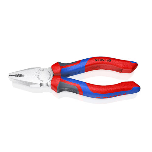 KNIPEX（ｸﾆﾍﾟｯｸｽ） 160mm 電工ペンチ(ｸﾞﾘｯﾌﾟ付/ﾒｯｷ) 03 05 160