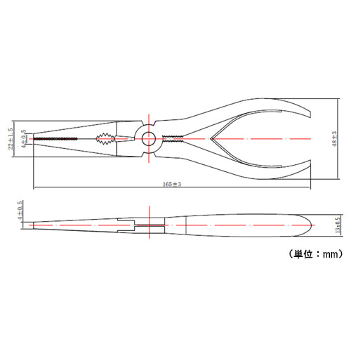 ESCO（エスコ） 165mm ラジオペンチ(ｽﾃﾝﾚｽ製) EA537AM-165