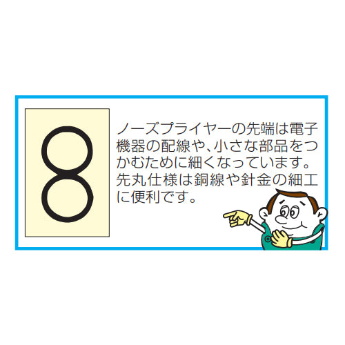 KNIPEX（クニペックス） 160mm ﾛﾝｸﾞﾗｳﾝﾄﾞﾉｰｽﾞﾌﾟﾗｲﾔｰ(ｸﾞﾘｯﾌﾟ付/ﾒｯｷ) 30 35 160