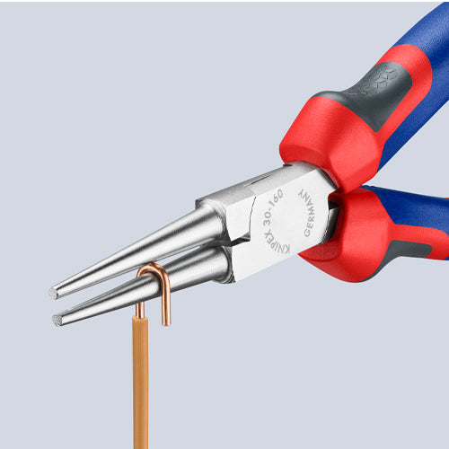 KNIPEX（クニペックス） 160mm ﾛﾝｸﾞﾗｳﾝﾄﾞﾉｰｽﾞﾌﾟﾗｲﾔｰ(ｸﾞﾘｯﾌﾟ付/ﾒｯｷ) 30 35 160