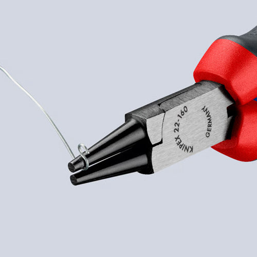 KNIPEX（ｸﾆﾍﾟｯｸｽ） 160mm ﾗｳﾝﾄﾞﾉｰｽﾞﾌﾟﾗｲﾔｰ(ｸﾞﾘｯﾌﾟ付/磨き) 22 02 160
