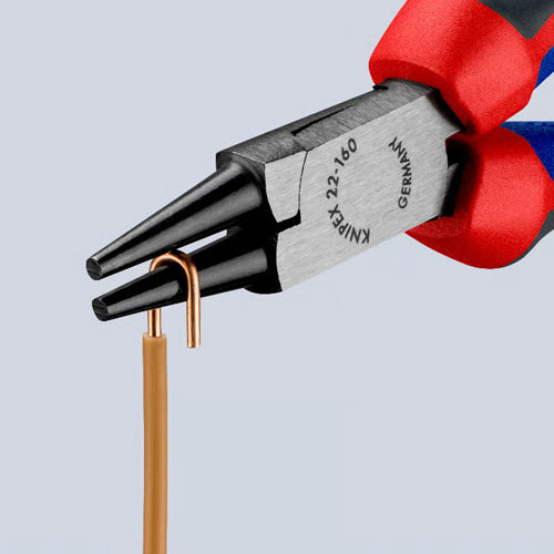 KNIPEX（ｸﾆﾍﾟｯｸｽ） 160mm ﾗｳﾝﾄﾞﾉｰｽﾞﾌﾟﾗｲﾔｰ(ｸﾞﾘｯﾌﾟ付/磨き) 22 02 160