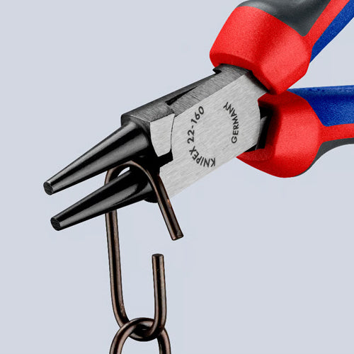 KNIPEX（ｸﾆﾍﾟｯｸｽ） 160mm ﾗｳﾝﾄﾞﾉｰｽﾞﾌﾟﾗｲﾔｰ(ｸﾞﾘｯﾌﾟ付/磨き) 22 02 160