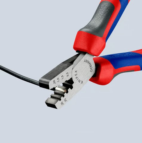 KNIPEX（クニペックス） 0.25- 2.5m㎡ 圧着ペンチ(ﾌｪﾙｰﾙ端子用) 97 62 145A