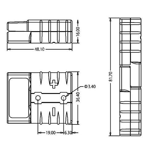 ESCO（エスコ） アンダーソンタイプコネクター(6AWG) EA538RC-1