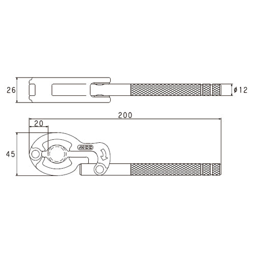 MCC（松阪鉄工所） 200mm/呼13 化粧管専用グリップレンチ GW-C13