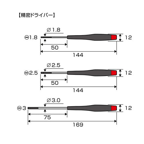 アネックスツール（Anex） 5本組 [+ -]精密ﾄﾞﾗｲﾊﾞｰ(ﾏｸﾞｷｬｯﾁ付) 3450-S2