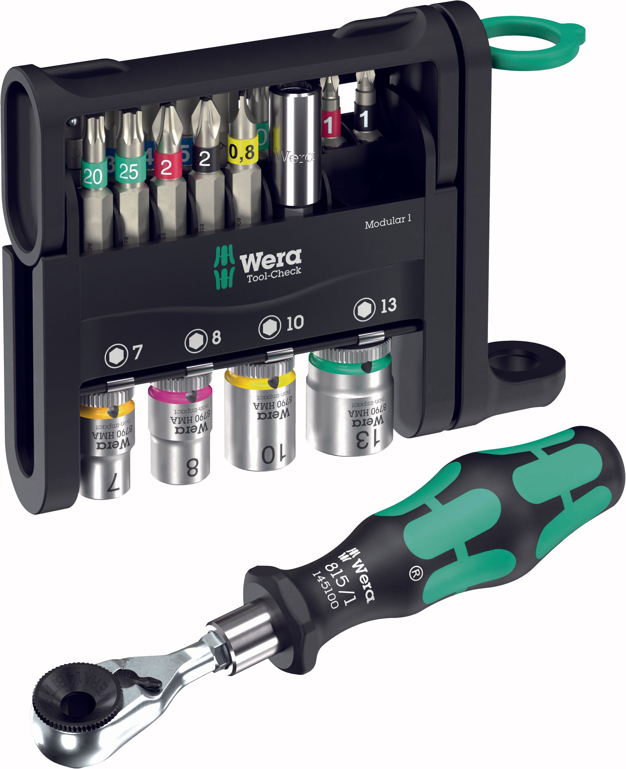 Wera ﾐﾆﾗﾁｪｯﾄ付ﾋﾞｯﾄ＆ｿｹｯﾄｾｯﾄ(ｲﾝﾁ) 049001