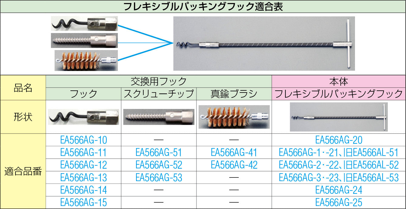 EA566AG-1｜6.4x200mm パッキングフック(ﾌﾚｷｼﾌﾞﾙ)のページ -