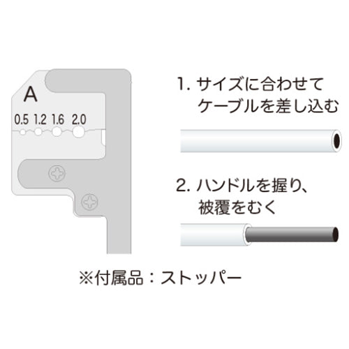 ミノル工業 0.5 -2.0mm ワイヤーストリッパー MC4000A