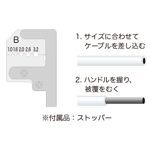 ミノル工業 1.0 -3.2mm ワイヤーストリッパー MC4000B