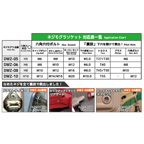 エンジニア 3/8"DR/5-10mm/4個組 ｴｷｽﾄﾗｸﾀｰｾｯﾄ DWZ-302