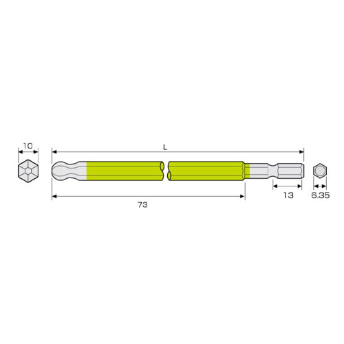 アネックスツール（Anex） 10.0x100mm[Ball-Hexagon]ドライバービット ACBP-1010