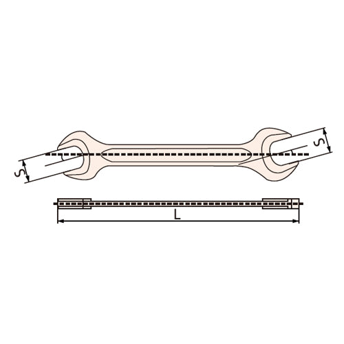 ESCO（エスコ） 32x36mm 両口スパナ(ｽﾃﾝﾚｽ製) EA615BS-34