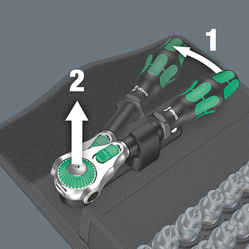 Wera 3/8"DR ソケットレンチセット(ZYKLOP) 003536