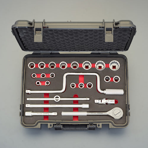 ESCO（エスコ） 1/2"DR/24個組 ｿｹｯﾄﾚﾝﾁｾｯﾄ(ｽﾃﾝﾚｽ製) EA618SA-105