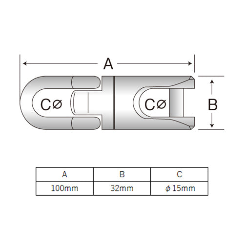 ミノル工業 32x100mm/14.7kN スイベル MC70004
