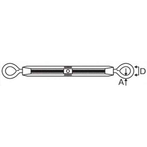 ESCO（エスコ） 1/2"  ターンバックル(ｽﾁｰﾙ製/ｱｲ & ｱｲ ) EA638KN-22A