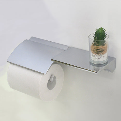 ESCO(エスコ) ワンハンド/トイレットペーパーホルダー(棚付/クロームメッキ) EA638LD-47