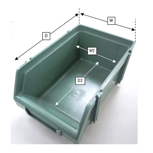 ESCO（エスコ） 103x 95x 53mm ﾊﾟｰﾂﾄﾚｰ(重ね置型･緑/100個) EA661CM-11A