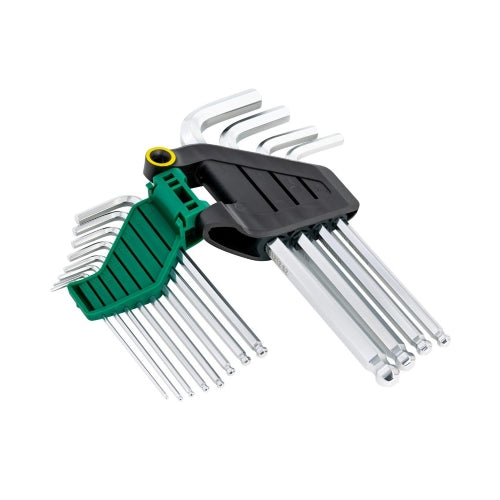 SATA 1/16"-3/8"12本組[Ball Hexagon]キーレンチ 09106