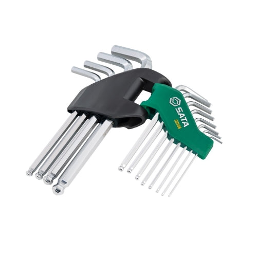 SATA 1/16"-3/8"12本組[Ball Hexagon]キーレンチ 09106