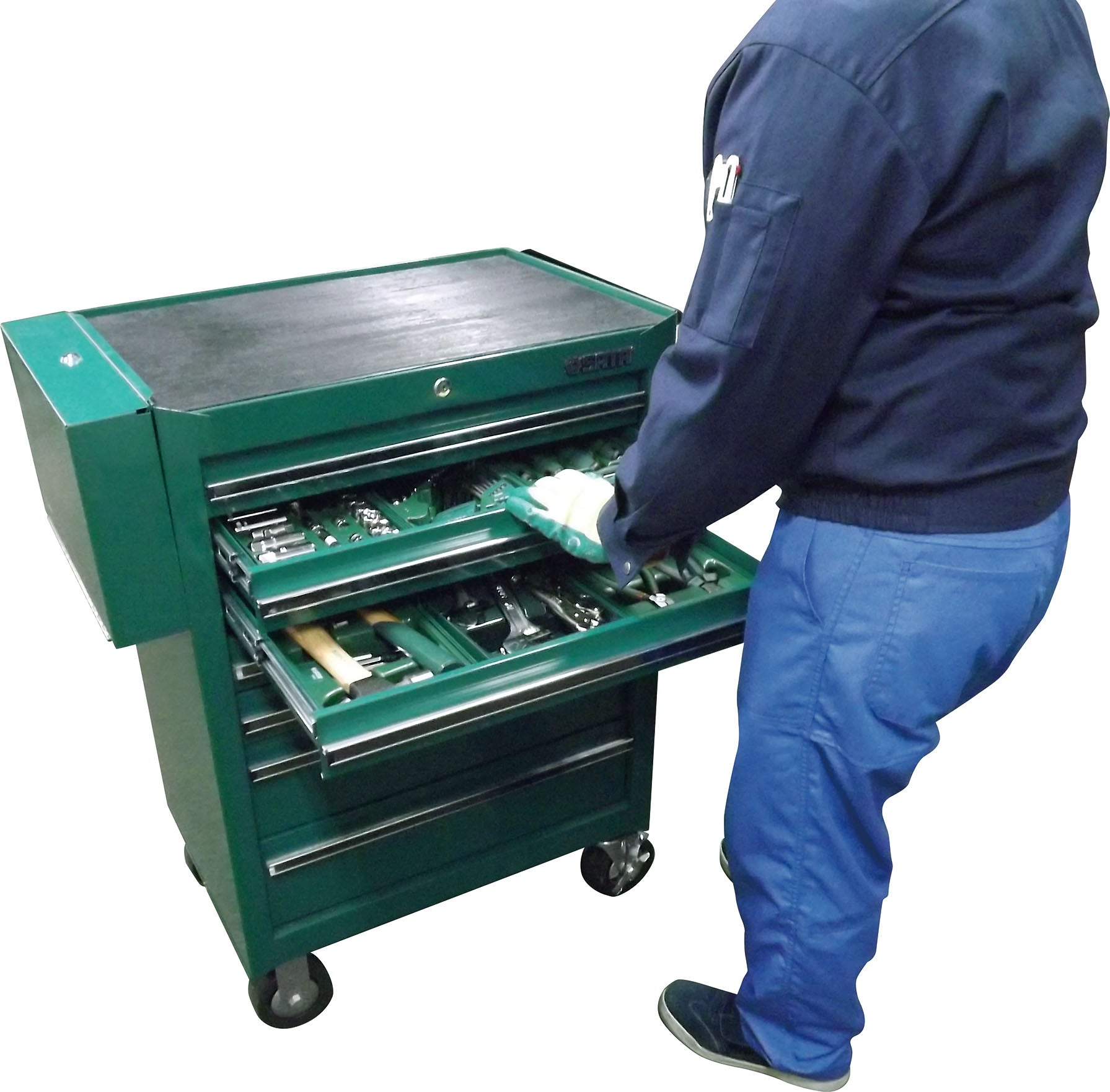 SATA [79個組]ツールワゴン付工具セット(ﾄﾚｰ入) ※ESCOオリジナルセット品